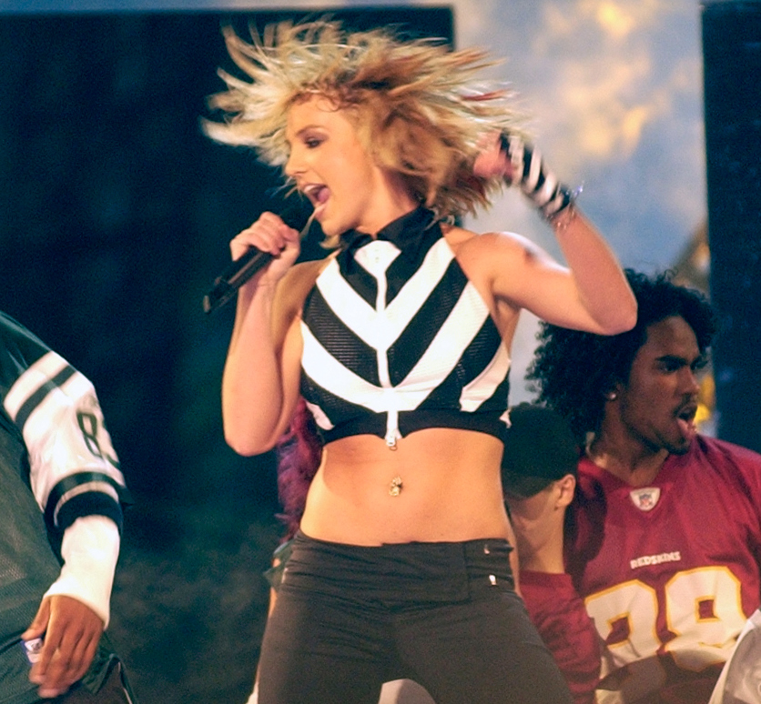 Britney Spears performing live.